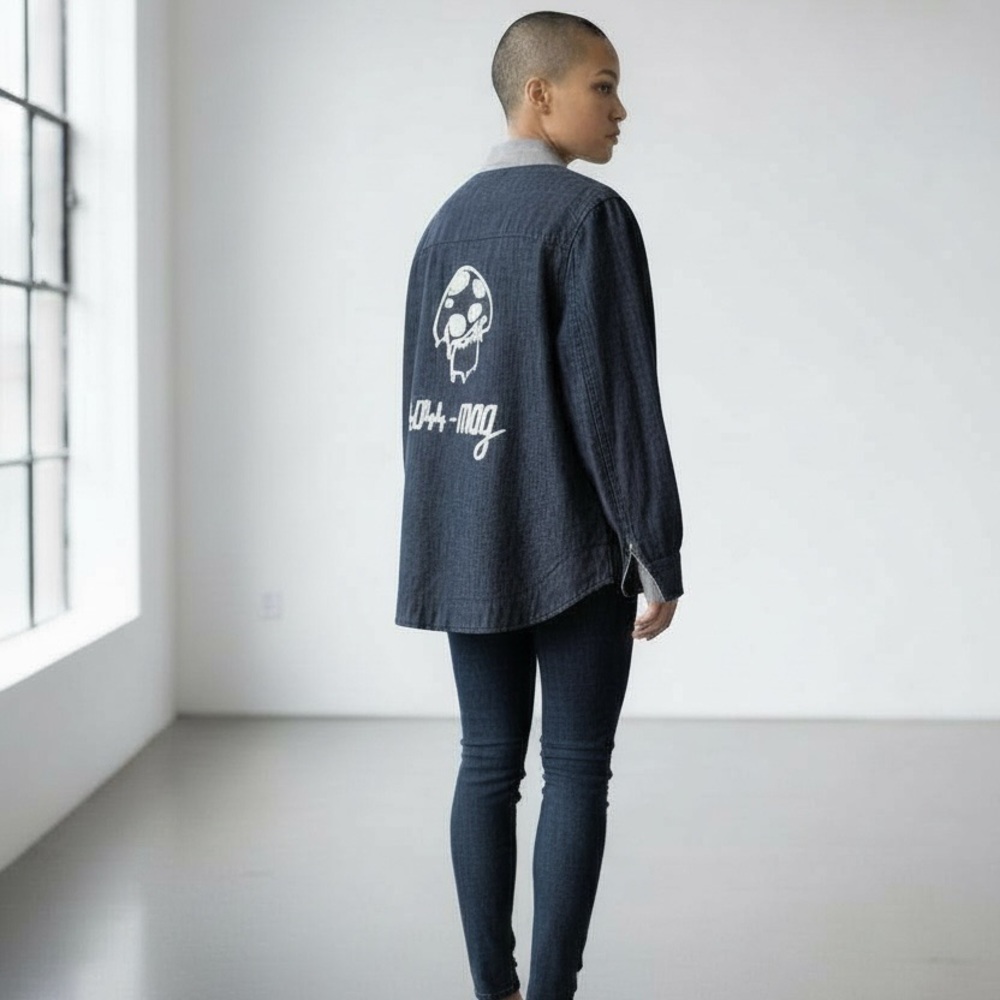 Tim Coppens Denim Bomber Jacket w/ 404 Magic Back Embroidery – Size M